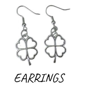 NWOT Silver Four-Leaf Clover Earrings